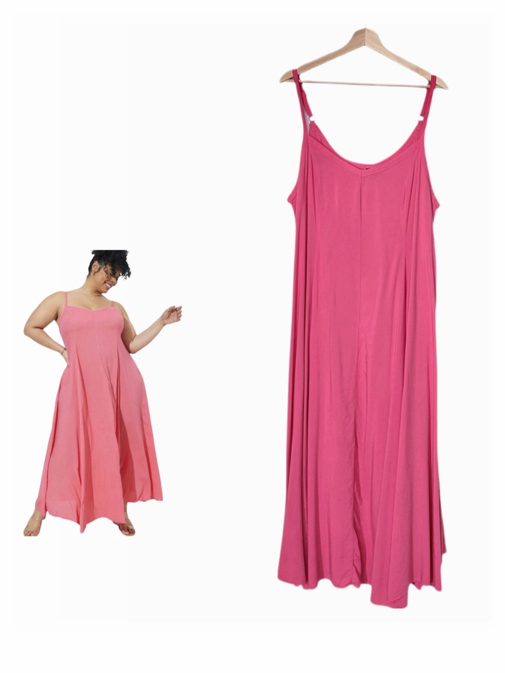 Torrid Maxi Challis Trapeze Dress Honeysuckle Pink Size 2X Side Pockets